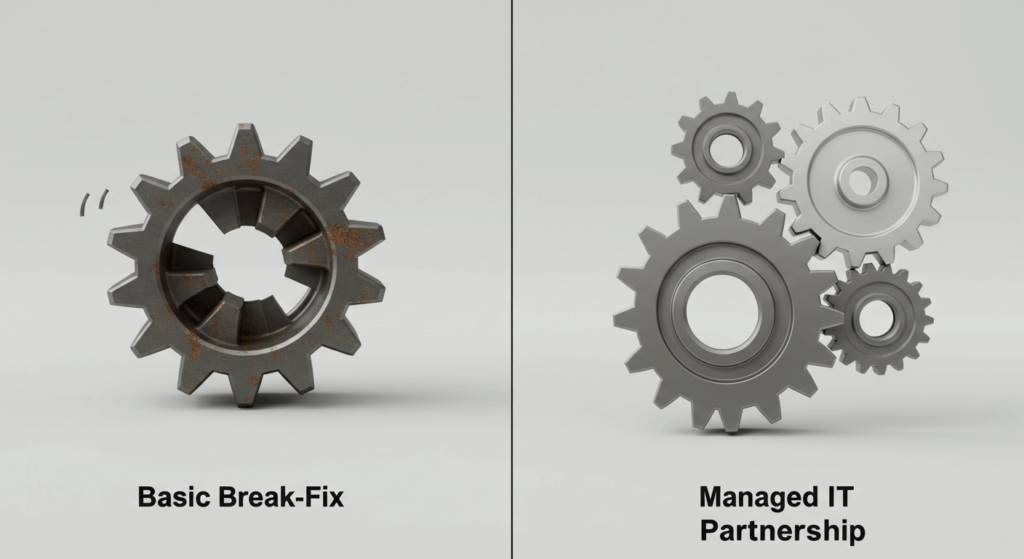 The difference between Basic Break-Fix Support vs Managed IT services